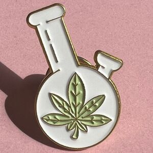 Weed Leaf in Jar Enamel Pin
